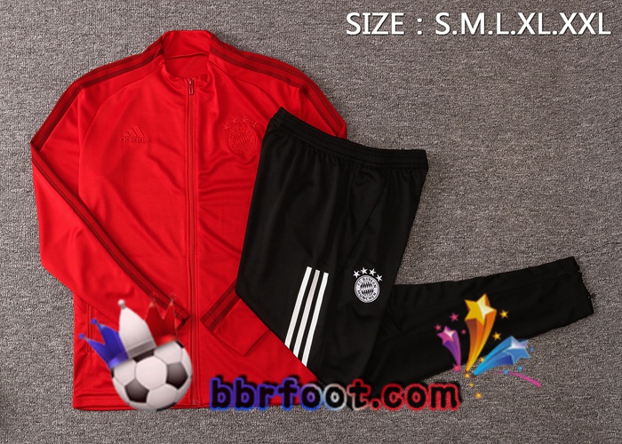 Veste Survetement Foot Bayern Munich Rouge 20/21