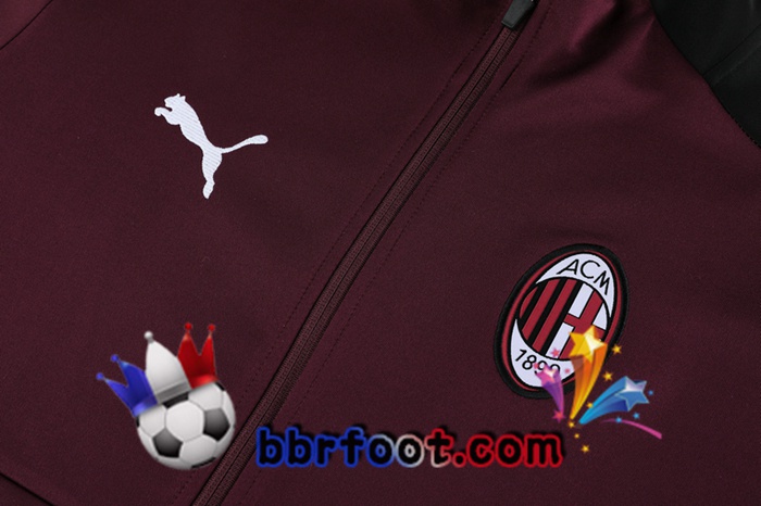 Veste Survetement Foot AC Milan Rouge 20/21