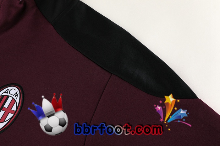 Veste Survetement Foot AC Milan Rouge 20/21