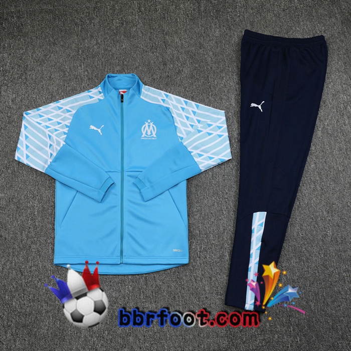 Veste Survetement Foot Marseille OM Bleu 20/21