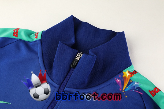 Veste Survetement Foot FC Barcelone Bleu Vert 20/21
