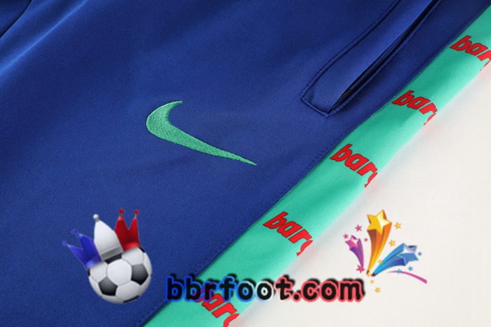 Veste Survetement Foot FC Barcelone Bleu Vert 20/21