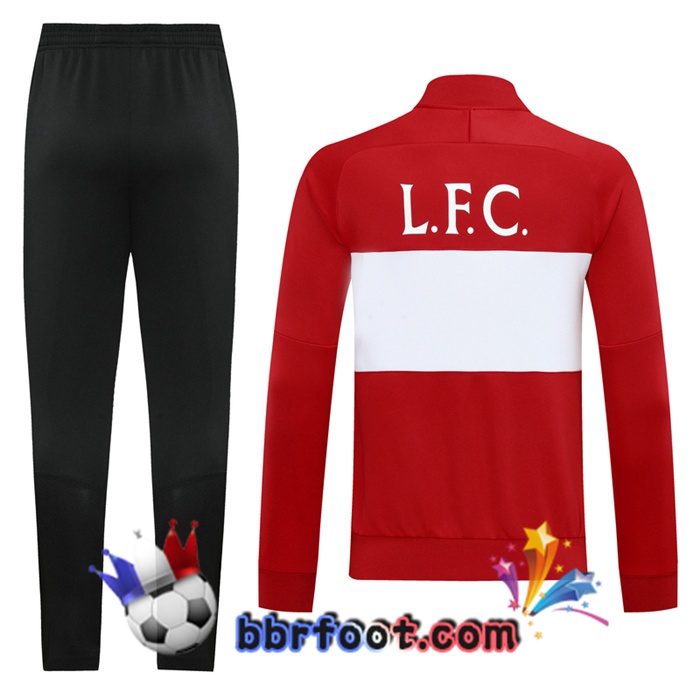 Veste Survetement Foot FC Liverpool Rouge Blanc 20/21