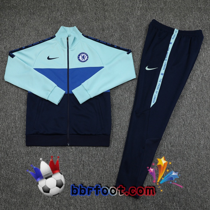 Veste Survetement Foot FC Chelsea Bleu 20/21