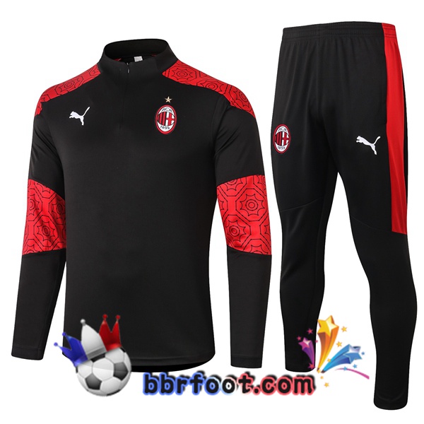 Survetement Foot AC Milan Noir Rouge 20/21