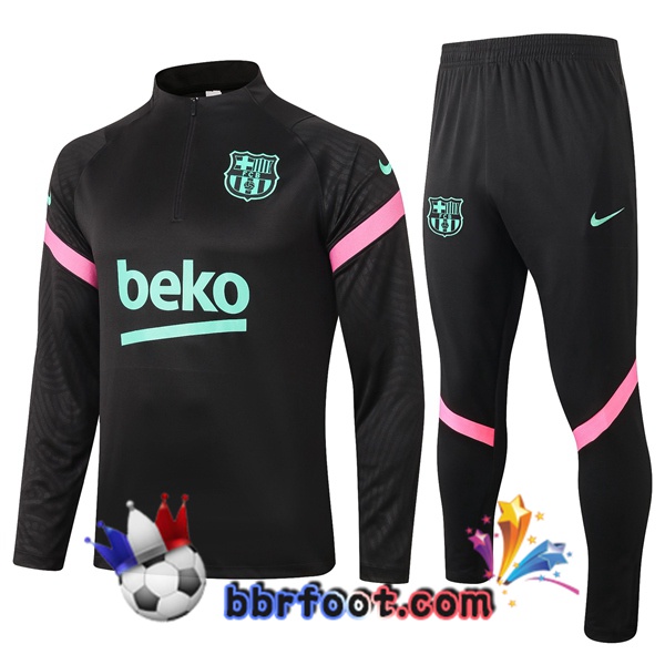 Survetement Foot FC Barcelone Noir Rose 20/21
