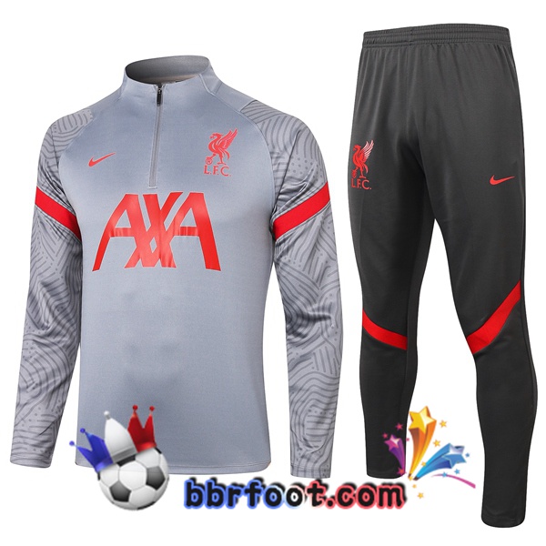 Survetement Foot FC Liverpool Gris Clair 20/21