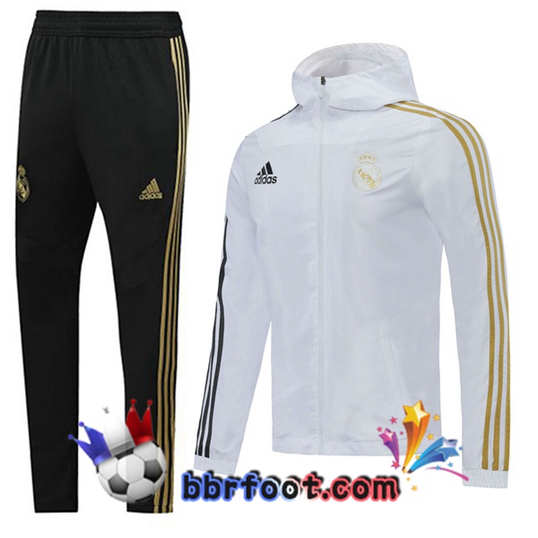 Coupe Vent Survetement Foot Real Madrid Blanc 20/21