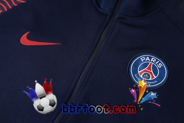 Veste Survetement Foot Paris PSG Bleu Royal 20/21
