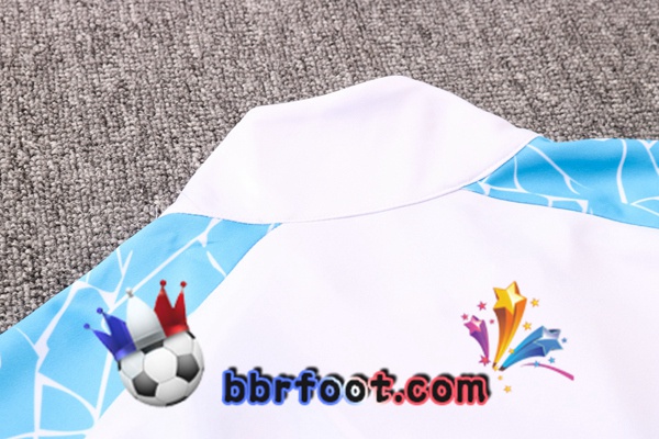 Veste Survetement Foot Manchester City Blanc Bleu Royal 20/21