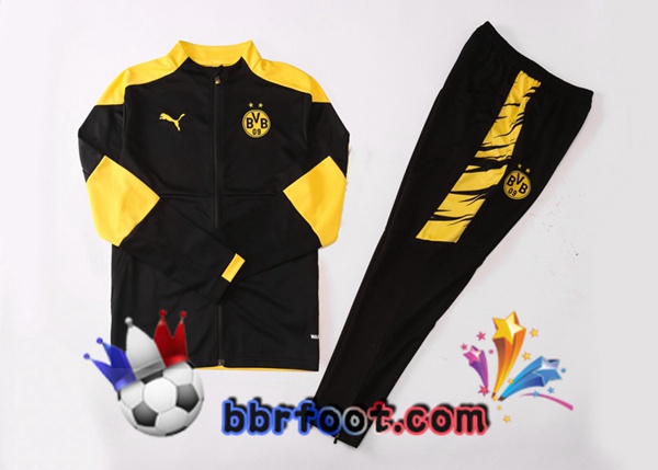 Veste Survetement Foot Dortmund BVB Noir Jaune 20/21