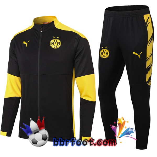 Veste Survetement Foot Dortmund BVB Noir Jaune 20/21