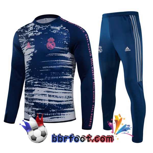 Survetement Foot Real Madrid Bleu Blanc 20/21