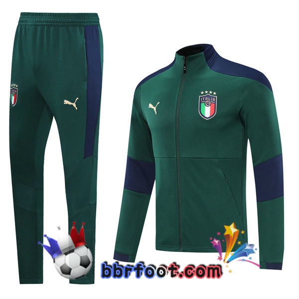 Veste Survetement Foot Italie Vert 20/21