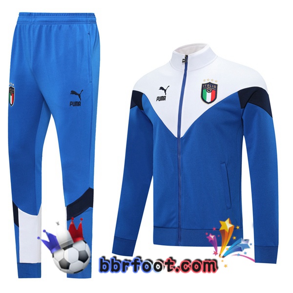 Veste Survetement Foot Italie Bleu Blanc 20/21