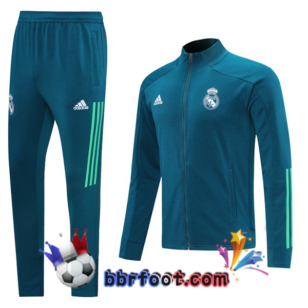 Veste Survetement Foot Real Madrid Bleu 20/21