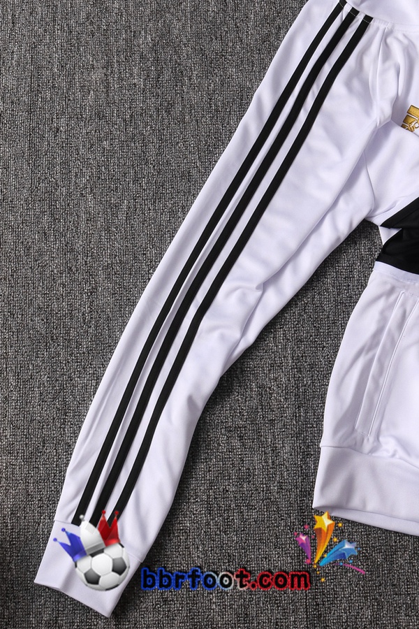 Veste Survetement Foot Juventus Blanc Noir 20/21