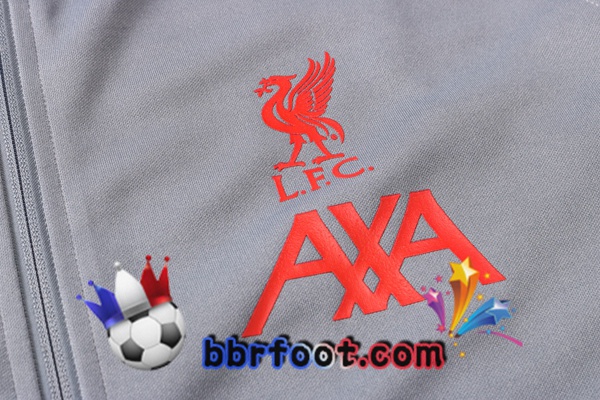 Veste Survetement Foot FC Liverpool Gris Clair 20/21