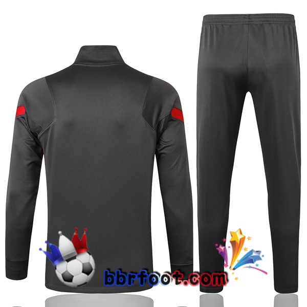 Veste Survetement Foot FC Liverpool Gris Fonce 20/21