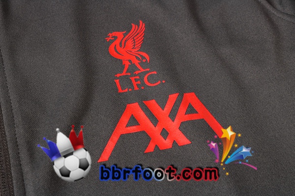Veste Survetement Foot FC Liverpool Gris Fonce 20/21