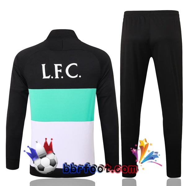 Veste Survetement Foot FC Liverpool Noir Vert Blanc 20/21
