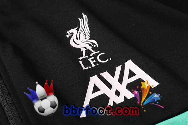 Veste Survetement Foot FC Liverpool Noir Vert Blanc 20/21