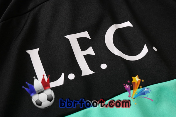 Veste Survetement Foot FC Liverpool Noir Vert Blanc 20/21