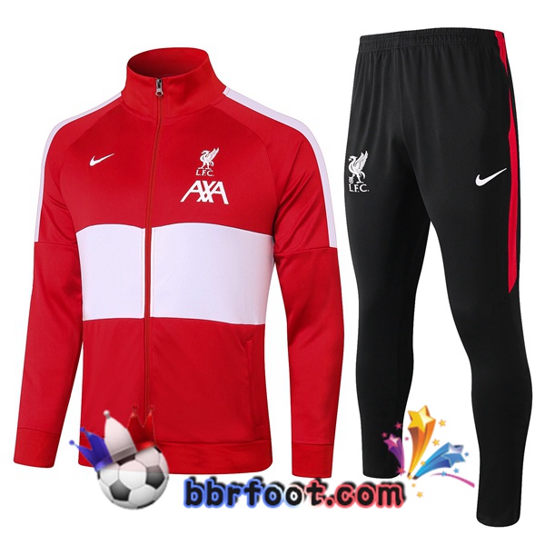 Veste Survetement Foot FC Liverpool Rouge Blanc 20/21