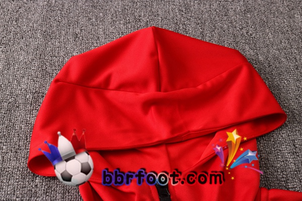 Veste A Capuche Survetement Foot Bayern Munich Noir Rouge 20/21