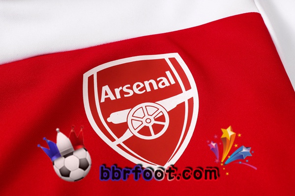 Veste A Capuche Survetement Foot Arsenal Rouge Blanc 20/21