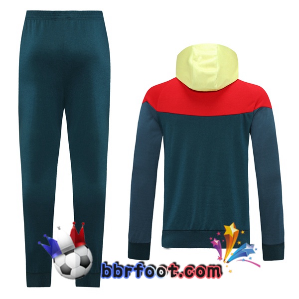 Veste A Capuche Survetement Foot Club America Bleu Royal Rouge Jaune 20/21