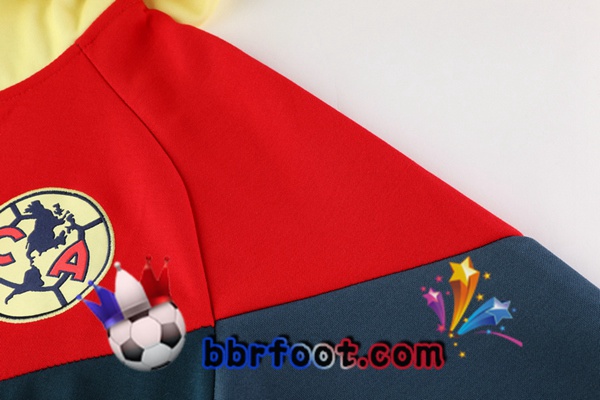 Veste A Capuche Survetement Foot Club America Bleu Royal Rouge Jaune 20/21