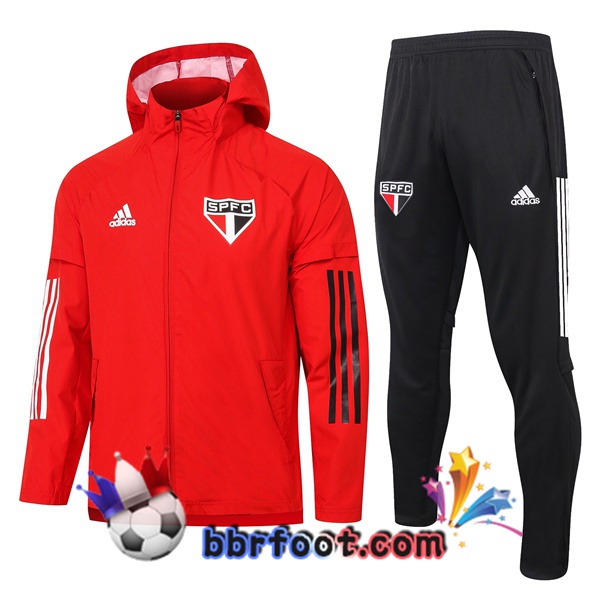 Coupe Vent Survetement Foot Sao Paulo FC Rouge 20/21