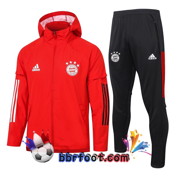 Coupe Vent Survetement Foot Bayern Munich Rouge 20/21