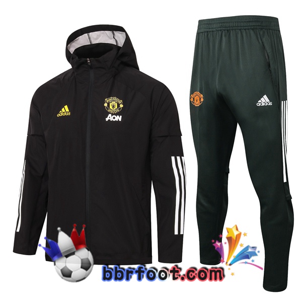 Coupe Vent Survetement Foot Manchester United Noir 20/21