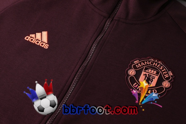 Veste A Capuche Survetement Foot Manchester United Rouge 20/21