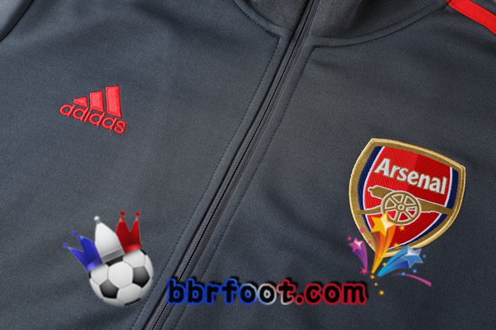Veste Survetement Foot Arsenal Gris 20/21