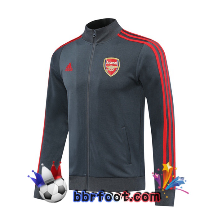 Veste Survetement Foot Arsenal Gris 20/21