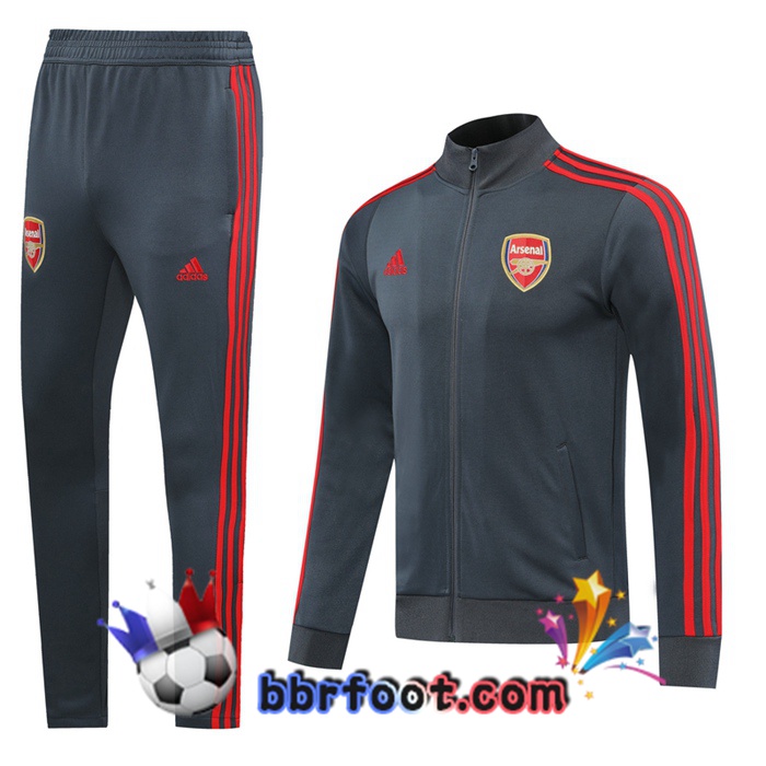 Veste Survetement Foot Arsenal Gris 20/21