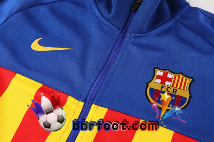 Veste Survetement Foot FC Barcelone Rouge Bleu 20/21