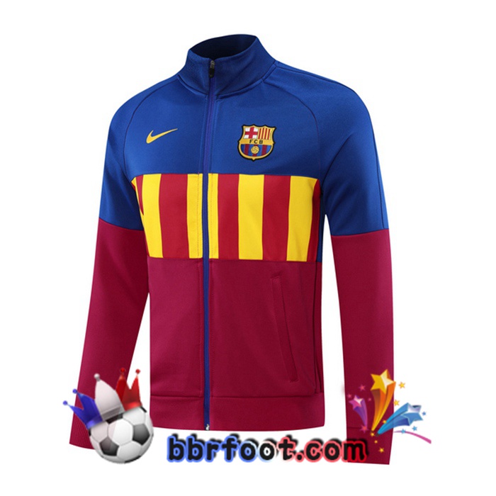 Veste Survetement Foot FC Barcelone Rouge Bleu 20/21