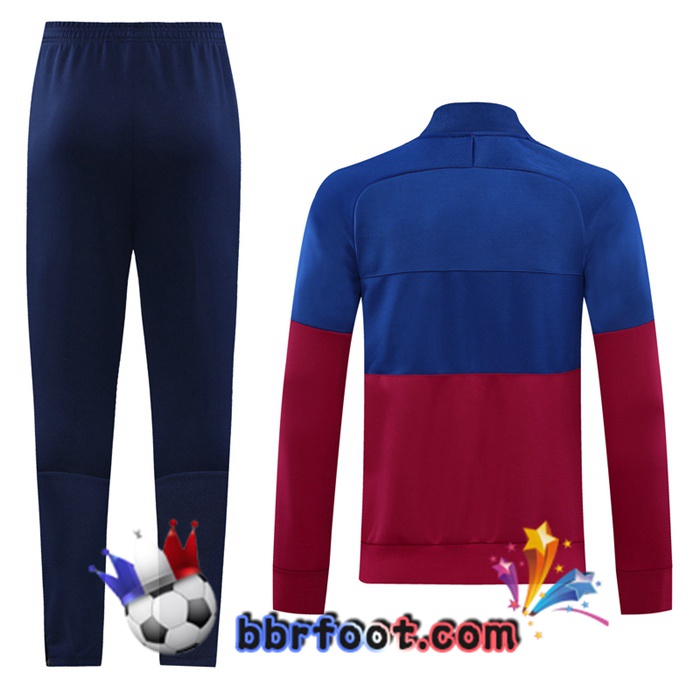 Veste Survetement Foot FC Barcelone Rouge Bleu 20/21