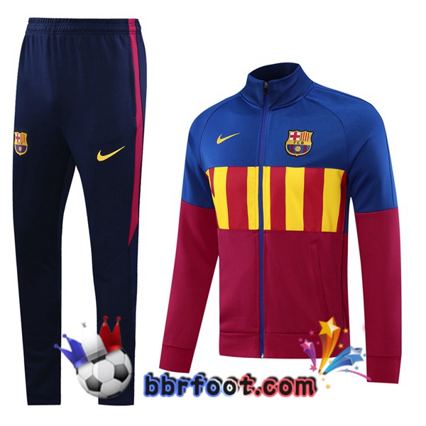 Veste Survetement Foot FC Barcelone Rouge Bleu 20/21