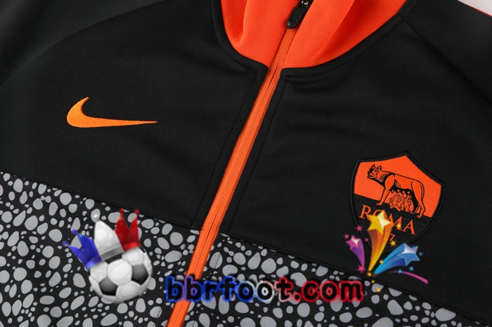 Veste Survetement Foot AS Roma Noir 20/21