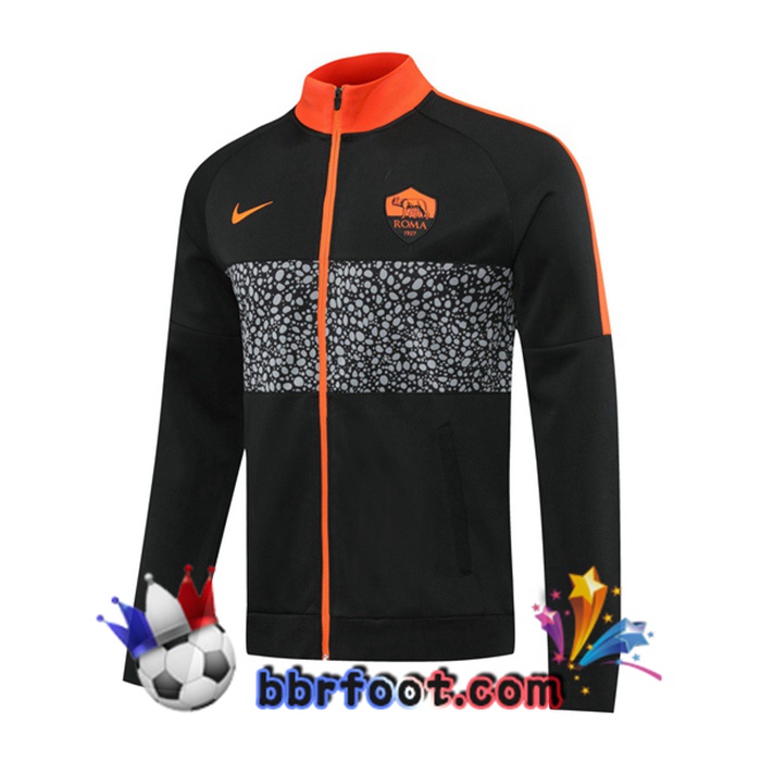 Veste Survetement Foot AS Roma Noir 20/21