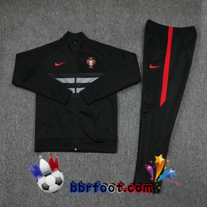 Veste Survetement Foot Portugal Noir 20/21