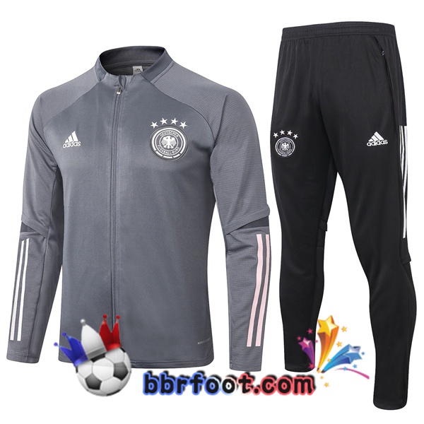 Veste Survetement Foot Allemagne Gris Fonce 20/21