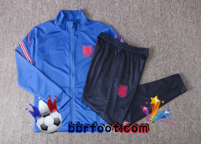 Veste Survetement Foot Angleterre Bleu 20/21