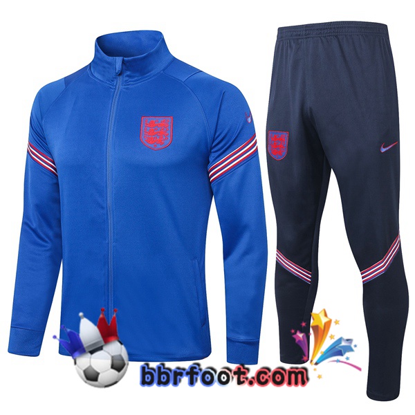 Veste Survetement Foot Angleterre Bleu 20/21