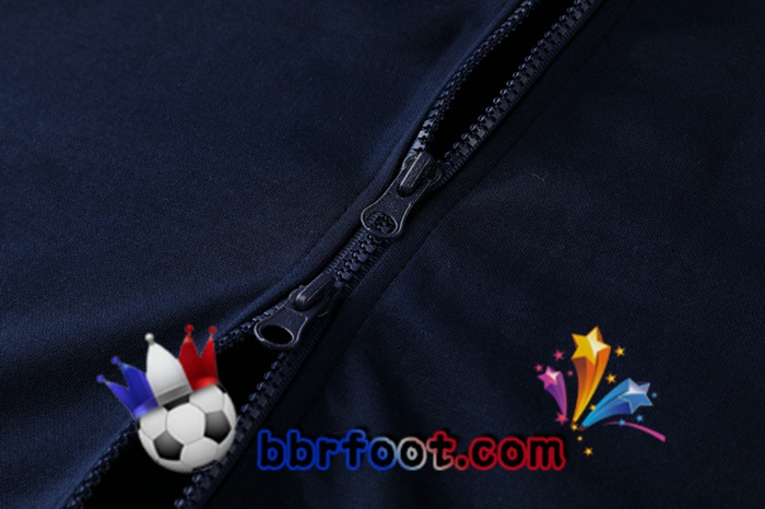 Veste A Capuche Survetement Foot France Bleu Royal 20/21